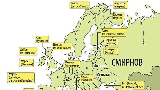 А какие фамилии популярны в соседних странах?