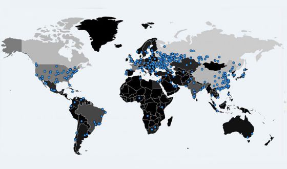 Карта заражений WannaCry