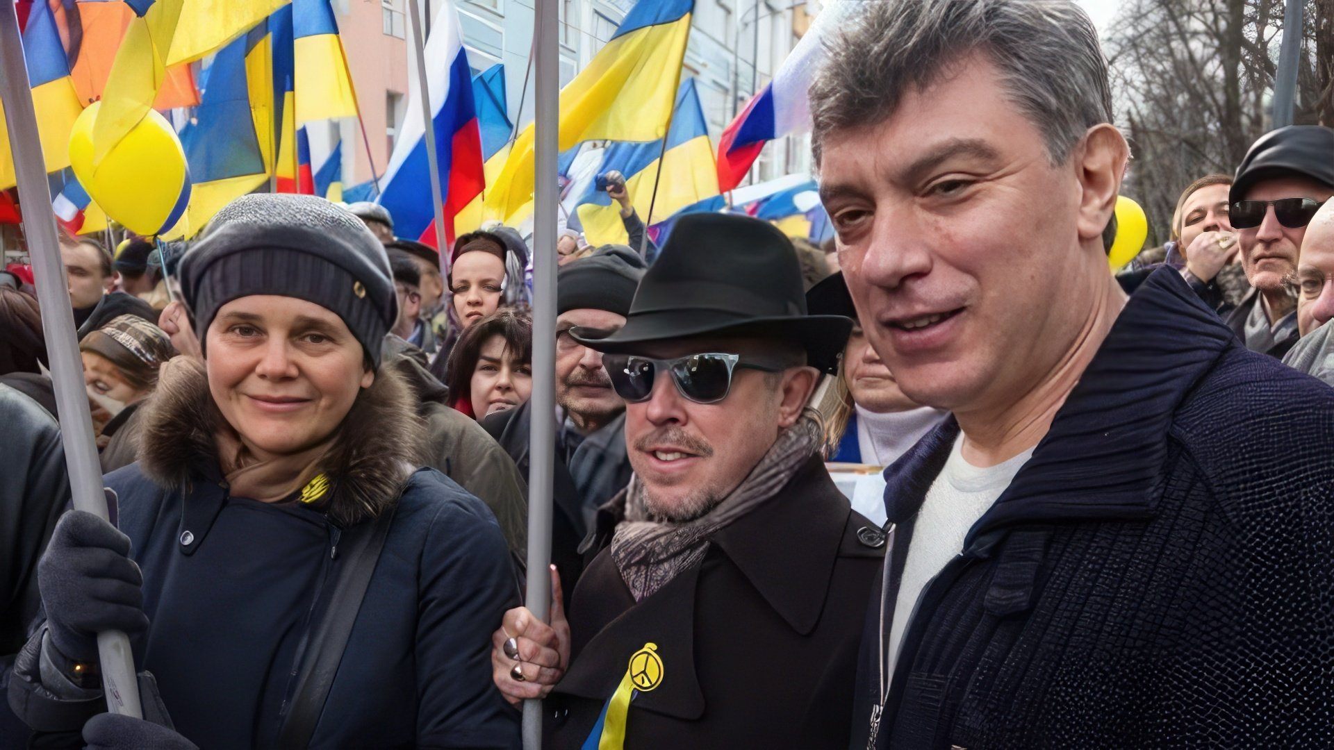 Андрей Макаревич и Борис Немцов на митинге против присоединения Крыма к России