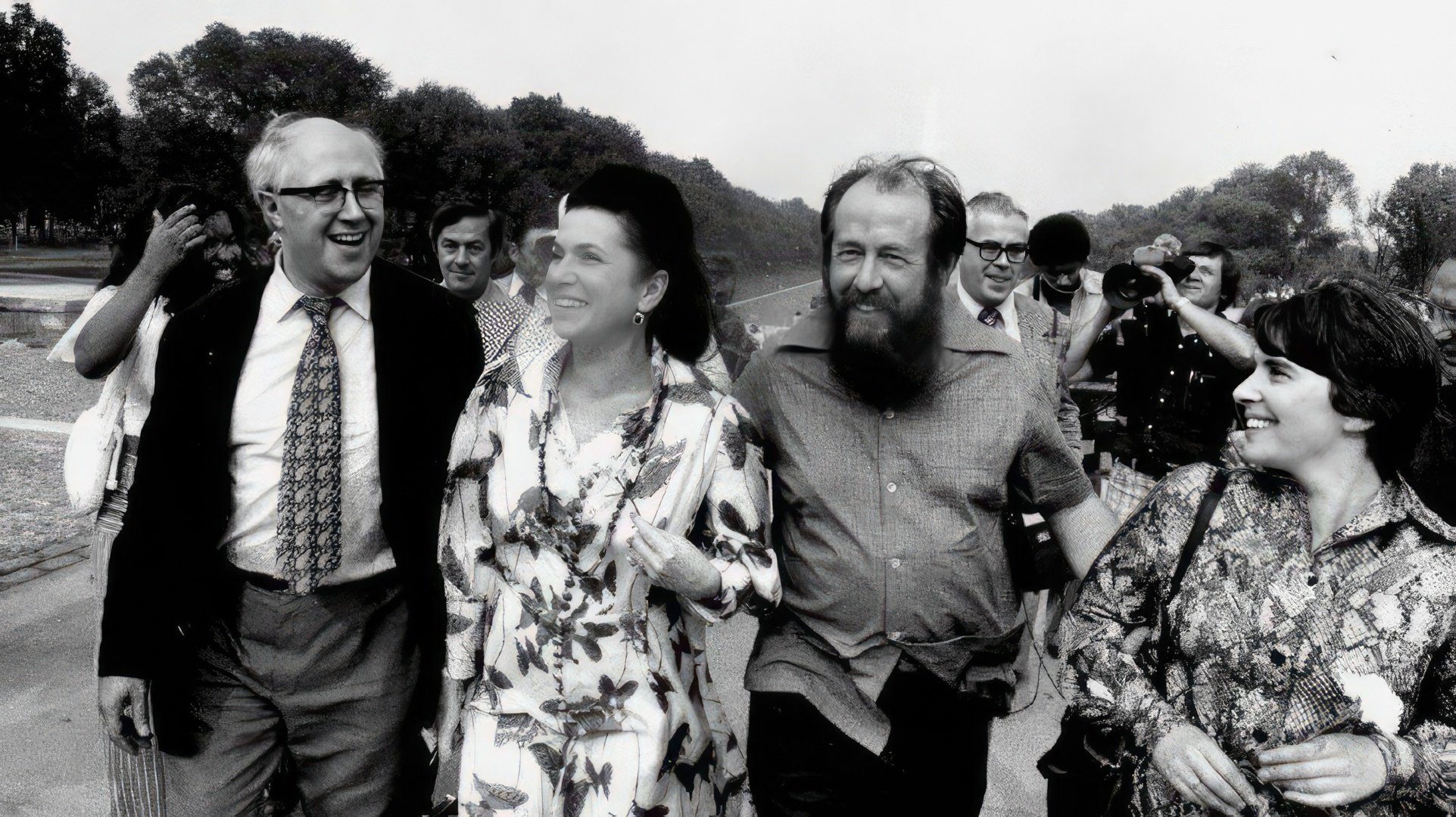 Ростропович, Вишневская, Солженицын с женой (США, 1975 год)