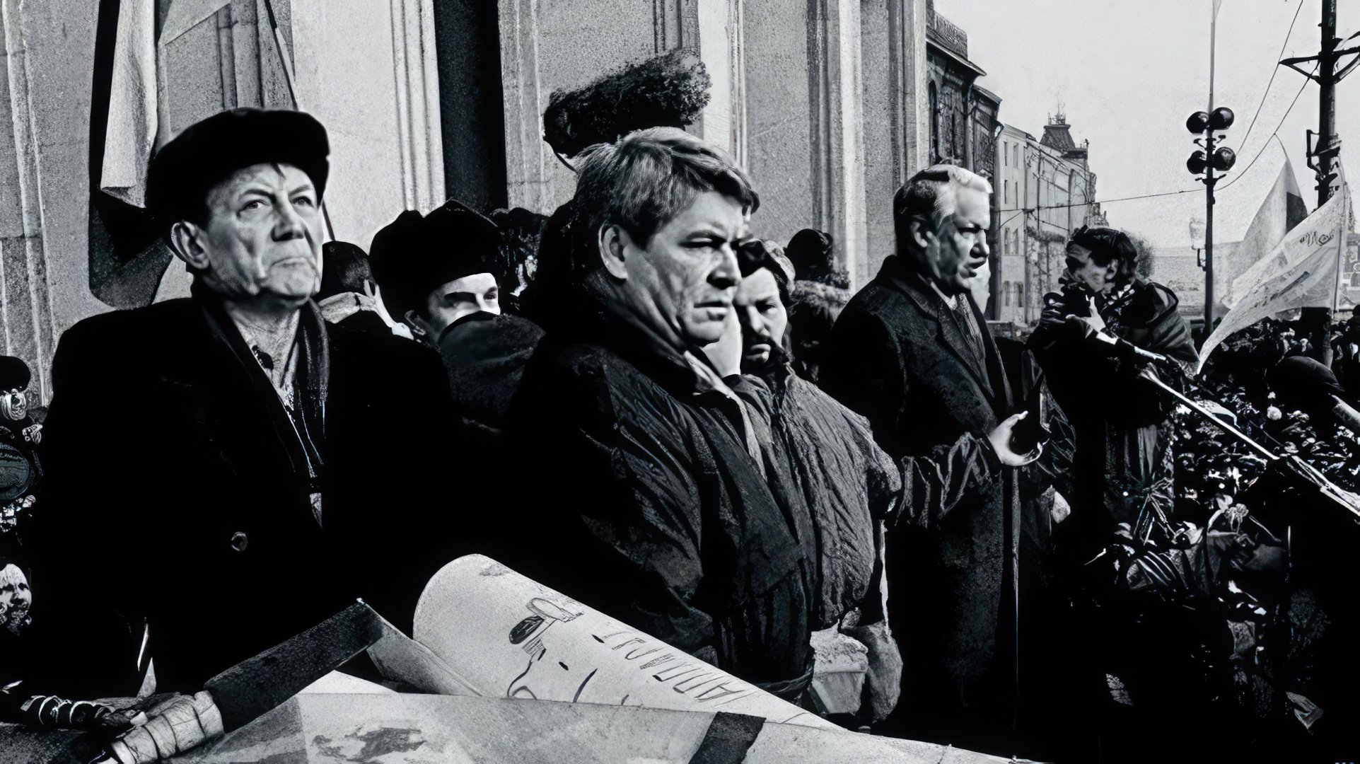 Евгений Евтушенко на митинге в Москве (4.02.1990)