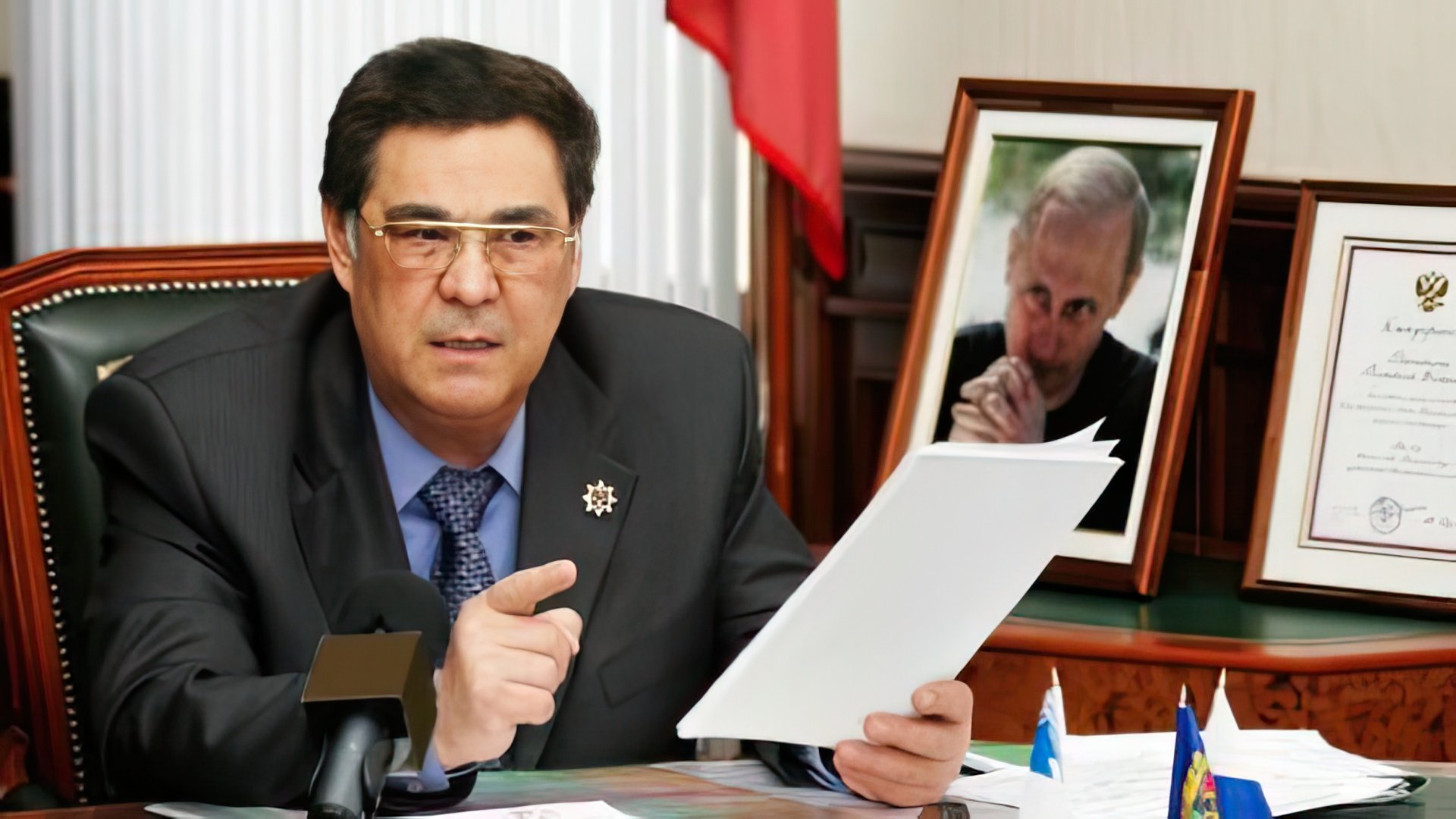 Аман Тулеев за работой