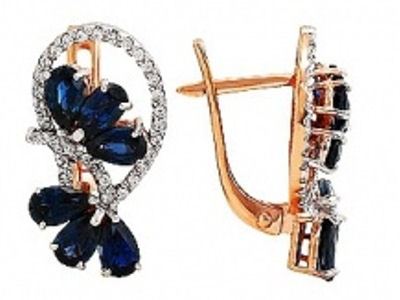 Серьги С Сапфирами