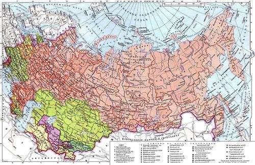 Политико-административная карта СССР Политико-административная карта СССР