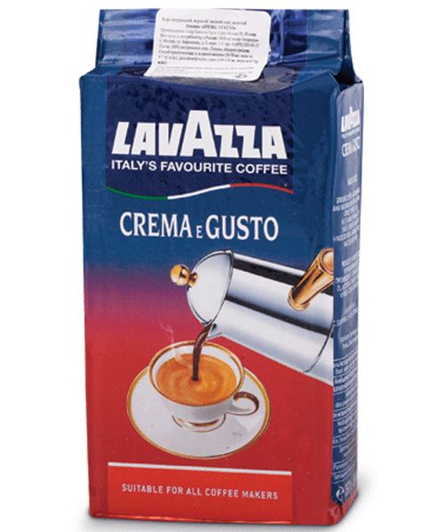 Молотый кофе Италии Lavazza Crema e Gusto