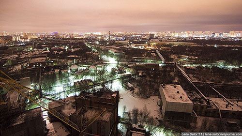 Ночная панорама города Химки