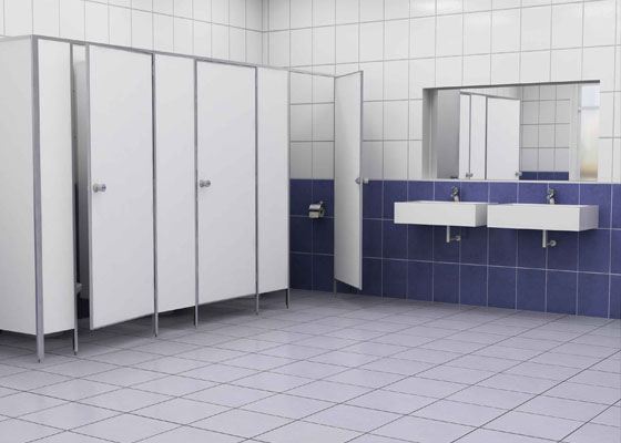 Сантехнические перегородки могут производиться из разных материалов, но главное требование - это 100%-я влагостойкость Сантехнические перегородки могут производиться из разных материалов, но главное требование - это 100%-я влагостойкость