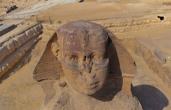 Знаменитый сфинкс с необычного ракурса Знаменитый сфинкс с необычного ракурса