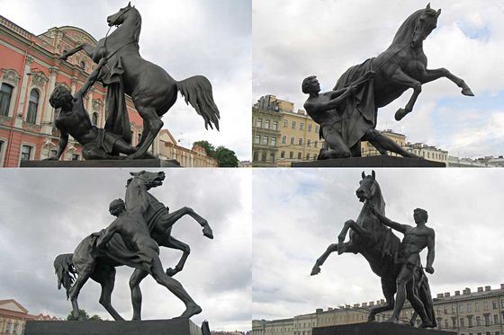 Аничков мост знаменит, в том числе, благодаря этим скульптурам Аничков мост знаменит, в том числе, благодаря этим скульптурам
