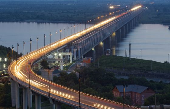 Уникальный совмещенный мост в Хабаровске Уникальный совмещенный мост в Хабаровске