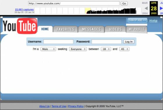 2005 год: Youtube исполнилось 5 дней